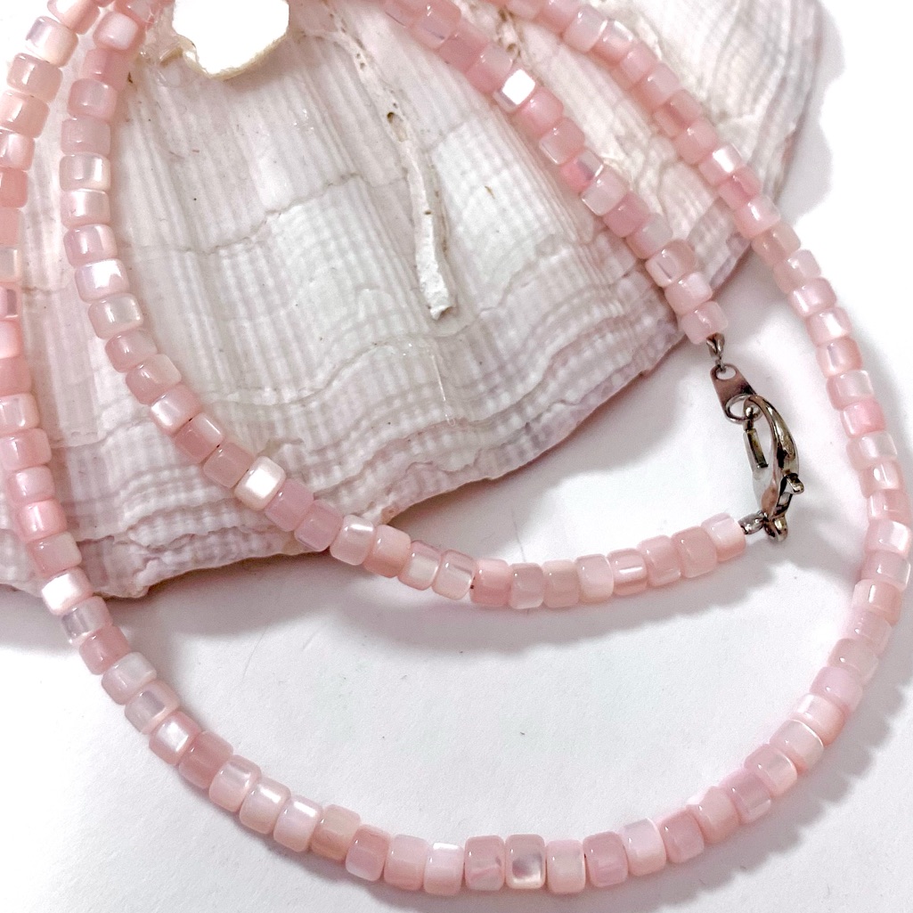 Pearly Pink Mother Of Pearl Necklace